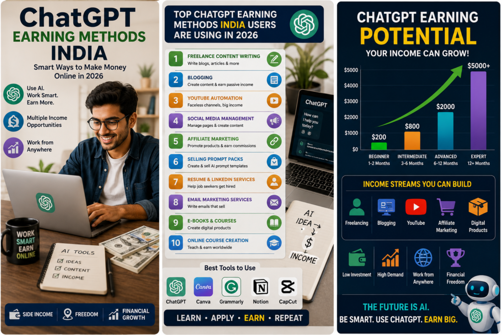 ChatGPT earning methods India