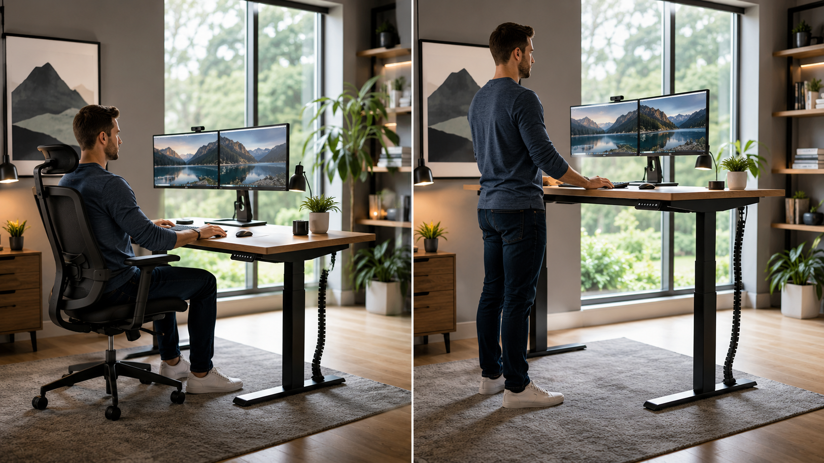 Best standing desk improving productivity and comfort in a modern home office